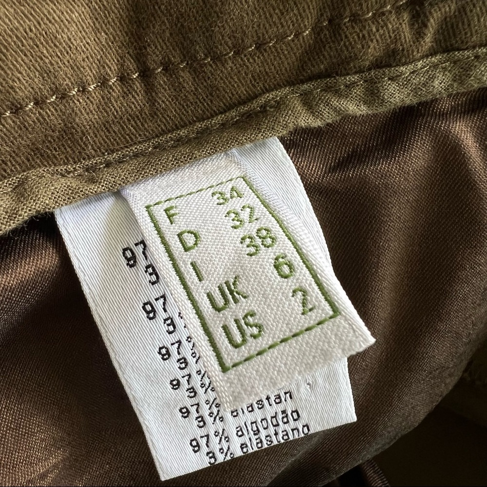 LACOSTE olive green slim leg trouser pants size 2 - Picture 5 of 9